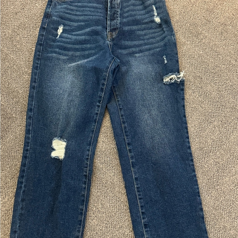 Gianni Bini GB Womens Juniors Straight Leg Distressed Jeans Size 7 NEW - Picture 3 of 10